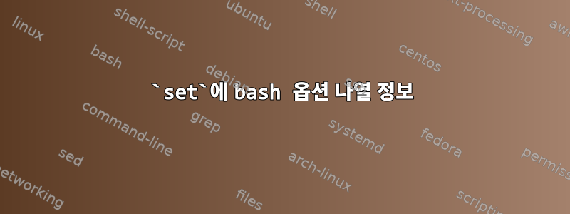 `set`에 bash 옵션 나열 정보