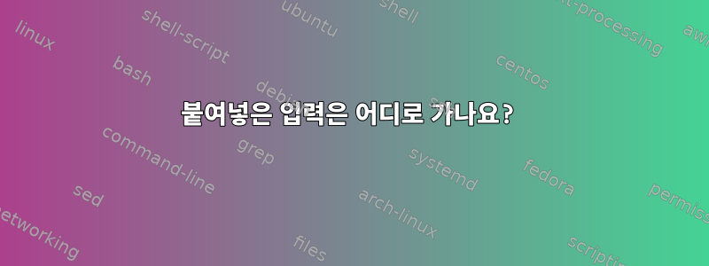 붙여넣은 입력은 어디로 가나요?