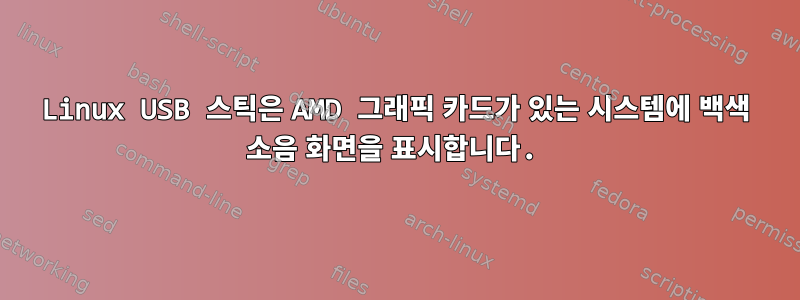 Linux USB 스틱은 AMD 그래픽 카드가 있는 시스템에 백색 소음 화면을 표시합니다.