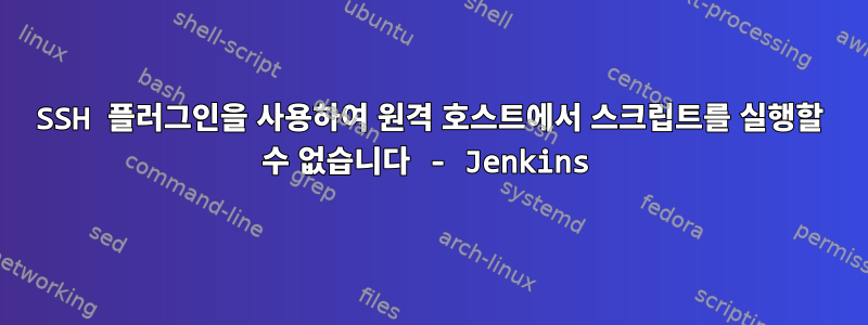 SSH 플러그인을 사용하여 원격 호스트에서 스크립트를 실행할 수 없습니다 - Jenkins