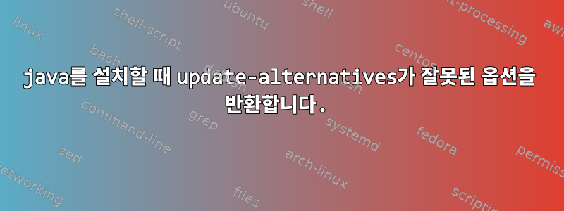 java를 설치할 때 update-alternatives가 잘못된 옵션을 반환합니다.