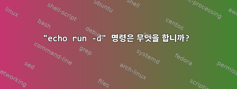 "echo run -d" 명령은 무엇을 합니까?