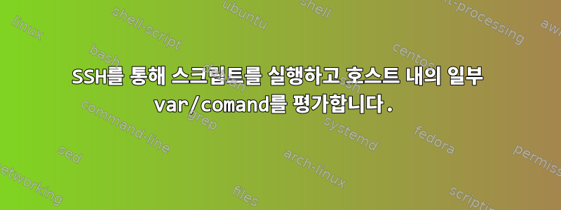 SSH를 통해 스크립트를 실행하고 호스트 내의 일부 var/comand를 평가합니다.