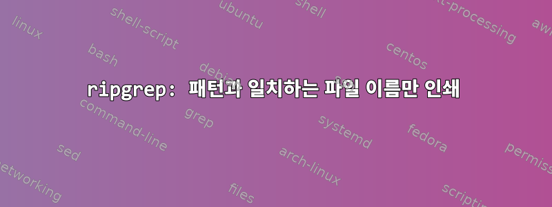 ripgrep: 패턴과 일치하는 파일 이름만 인쇄