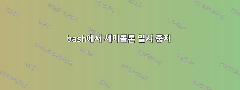 bash에서 세미콜론 일시 중지