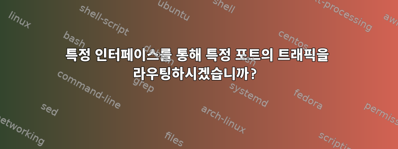 특정 인터페이스를 통해 특정 포트의 트래픽을 라우팅하시겠습니까?