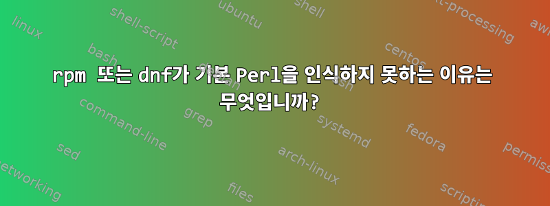 rpm 또는 dnf가 기본 Perl을 인식하지 못하는 이유는 무엇입니까?