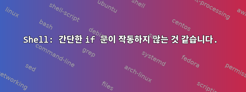 Shell: 간단한 if 문이 작동하지 않는 것 같습니다.