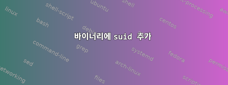 바이너리에 suid 추가