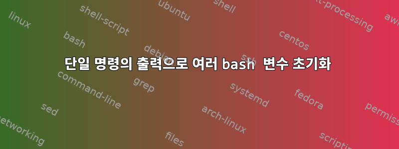 단일 명령의 출력으로 여러 bash 변수 초기화