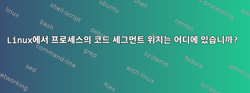 Linux에서 프로세스의 코드 세그먼트 위치는 어디에 있습니까?