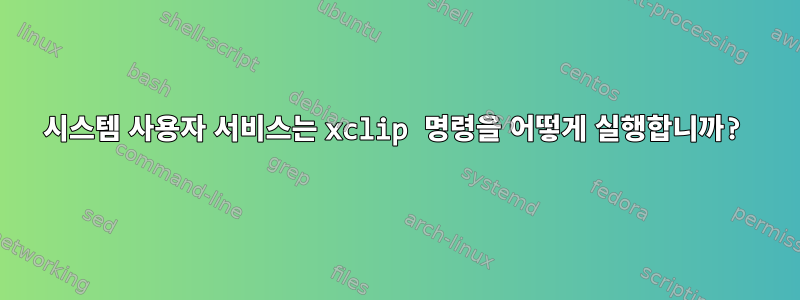 시스템 사용자 서비스는 xclip 명령을 어떻게 실행합니까?