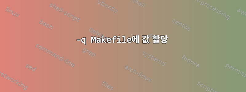 -q Makefile에 값 할당