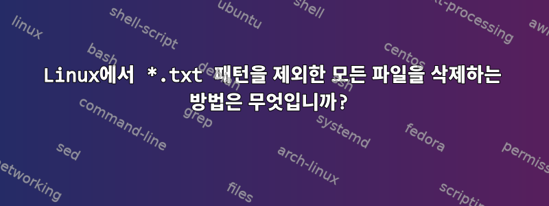 Linux에서 *.txt 패턴을 제외한 모든 파일을 삭제하는 방법은 무엇입니까?