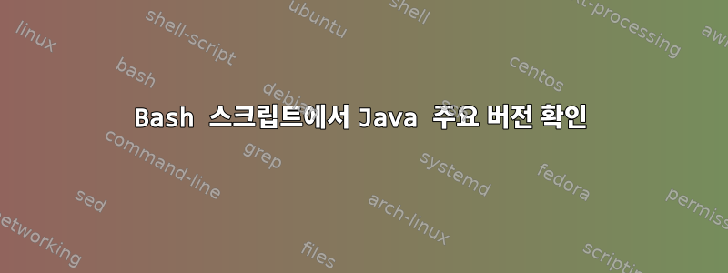 Bash 스크립트에서 Java 주요 버전 확인