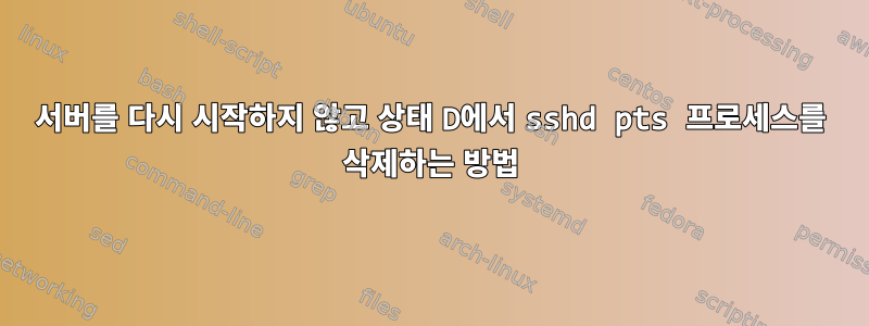 서버를 다시 시작하지 않고 상태 D에서 sshd pts 프로세스를 삭제하는 방법