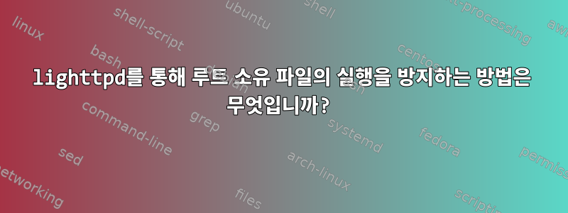 lighttpd를 통해 루트 소유 파일의 실행을 방지하는 방법은 무엇입니까?