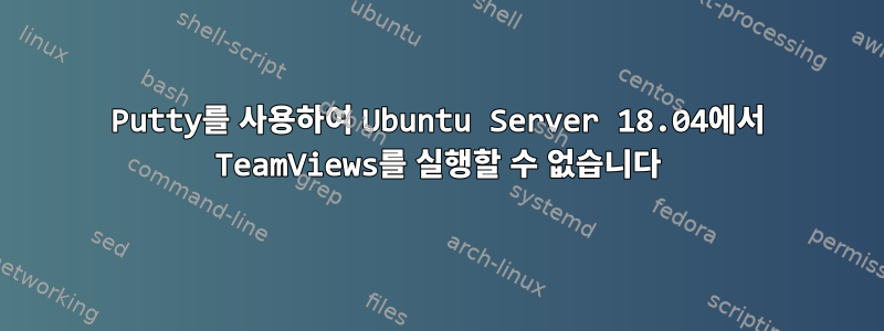 Putty를 사용하여 Ubuntu Server 18.04에서 TeamViews를 실행할 수 없습니다