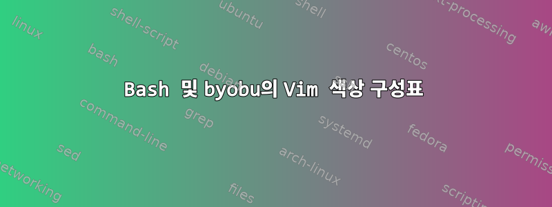 Bash 및 byobu의 Vim 색상 구성표