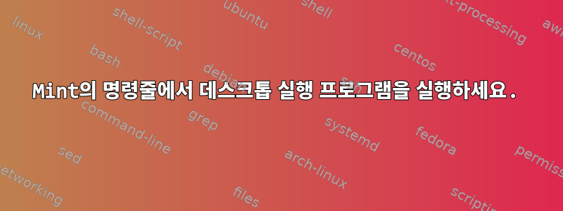 Mint의 명령줄에서 데스크톱 실행 프로그램을 실행하세요.