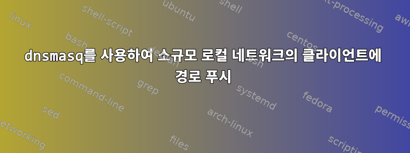 dnsmasq를 사용하여 소규모 로컬 네트워크의 클라이언트에 경로 푸시