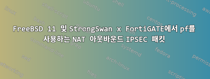 FreeBSD 11 및 StrongSwan x FortiGATE에서 pf를 사용하는 NAT 아웃바운드 IPSEC 패킷