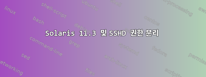 Solaris 11.3 및 SSHD 권한 분리