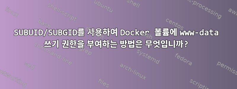 SUBUID/SUBGID를 사용하여 Docker 볼륨에 www-data 쓰기 권한을 부여하는 방법은 무엇입니까?