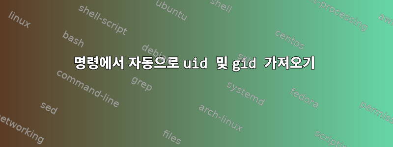 명령에서 자동으로 uid 및 gid 가져오기