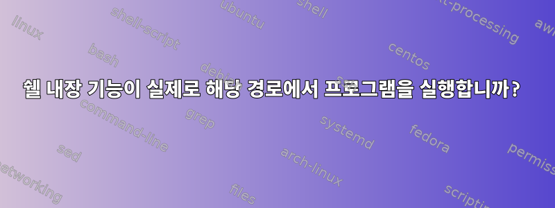 쉘 내장 기능이 실제로 해당 경로에서 프로그램을 실행합니까?