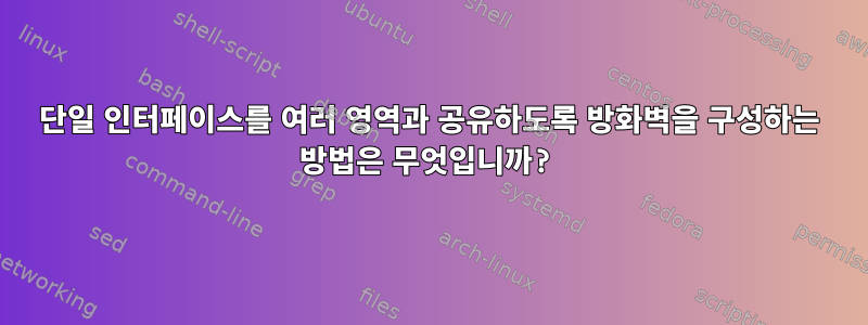 단일 인터페이스를 여러 영역과 공유하도록 방화벽을 구성하는 방법은 무엇입니까?