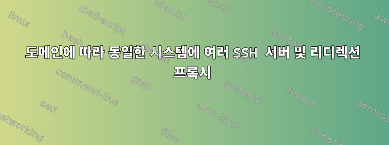 도메인에 따라 동일한 시스템에 여러 SSH 서버 및 리디렉션 프록시