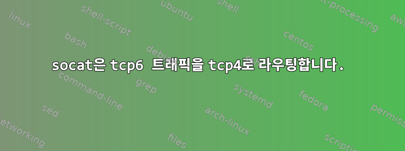 socat은 tcp6 트래픽을 tcp4로 라우팅합니다.