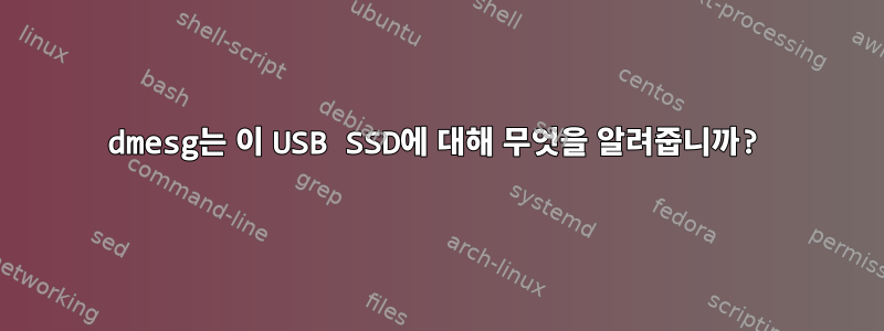 dmesg는 이 USB SSD에 대해 무엇을 알려줍니까?