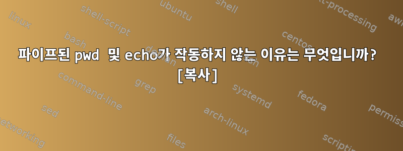 파이프된 pwd 및 echo가 작동하지 않는 이유는 무엇입니까? [복사]