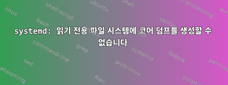 systemd: 읽기 전용 파일 시스템에 코어 덤프를 생성할 수 없습니다