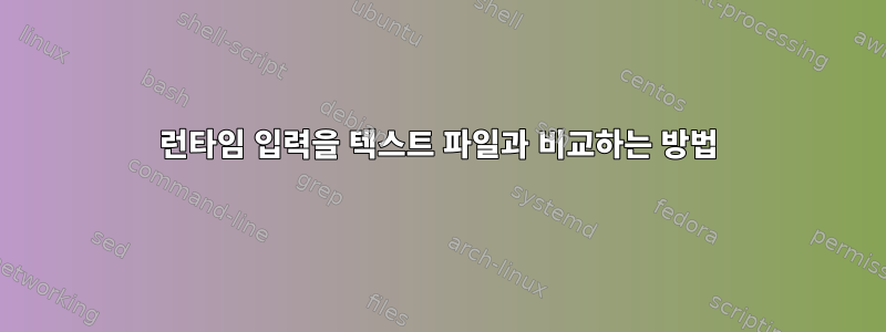 런타임 입력을 텍스트 파일과 비교하는 방법