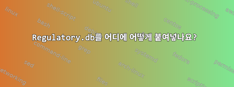 Regulatory.db를 어디에 어떻게 붙여넣나요?