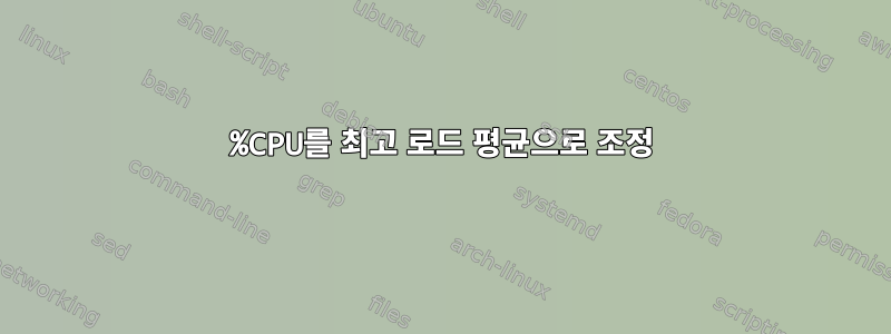 %CPU를 최고 로드 평균으로 조정