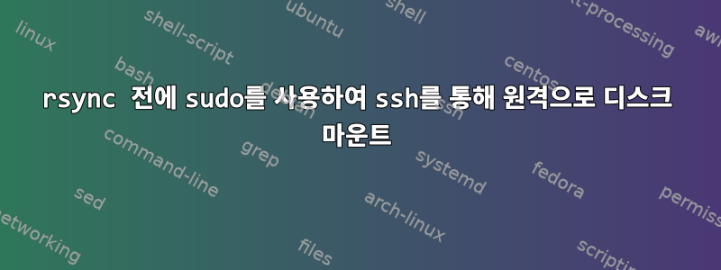 rsync 전에 sudo를 사용하여 ssh를 통해 원격으로 디스크 마운트