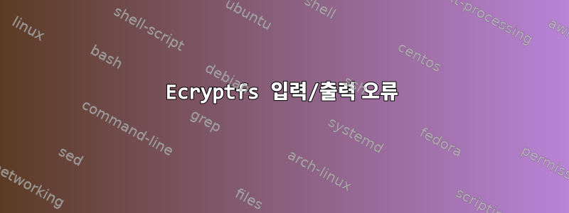 Ecryptfs 입력/출력 오류