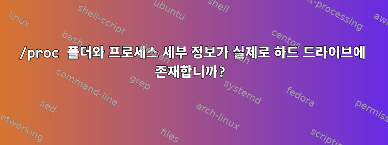 /proc 폴더와 프로세스 세부 정보가 실제로 하드 드라이브에 존재합니까?