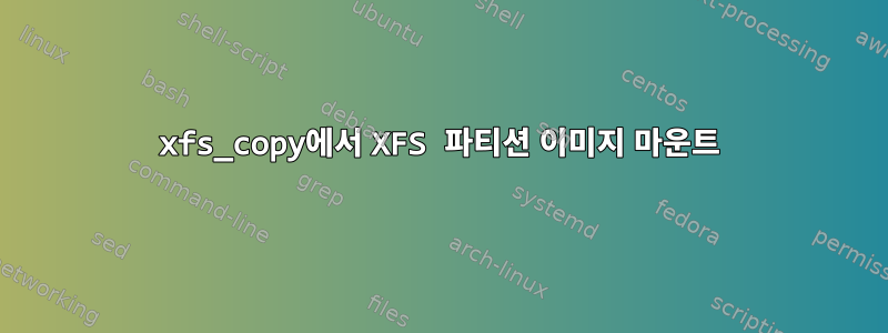 xfs_copy에서 XFS 파티션 이미지 마운트