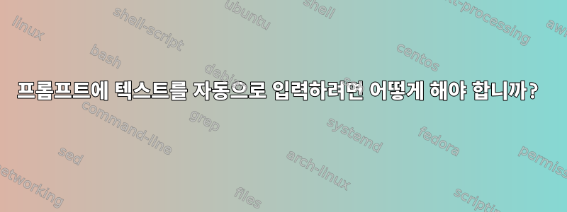 프롬프트에 텍스트를 자동으로 입력하려면 어떻게 해야 합니까?