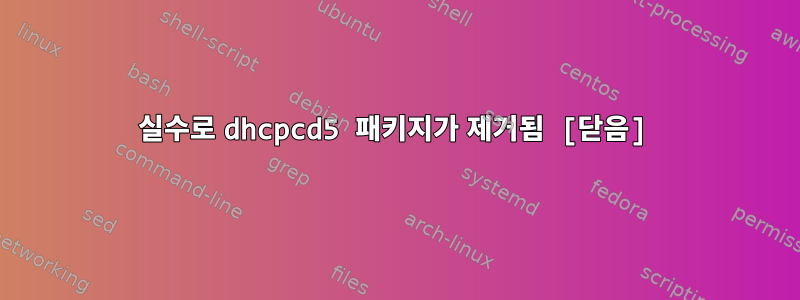 실수로 dhcpcd5 패키지가 제거됨 [닫음]