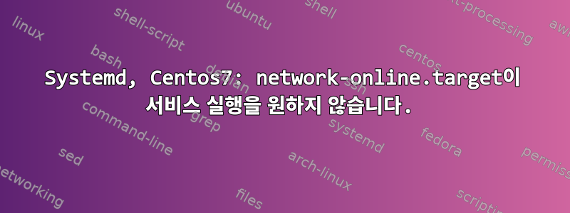 Systemd, Centos7: network-online.target이 서비스 실행을 원하지 않습니다.