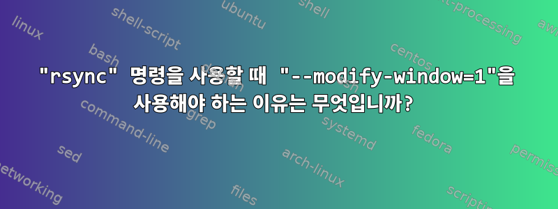 "rsync" 명령을 사용할 때 "--modify-window=1"을 사용해야 하는 이유는 무엇입니까?