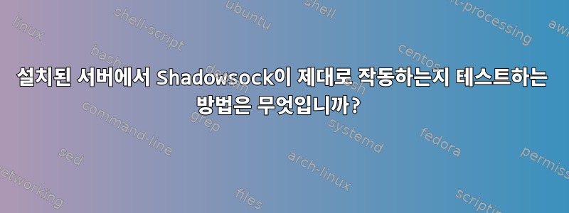 설치된 서버에서 Shadowsock이 제대로 작동하는지 테스트하는 방법은 무엇입니까?