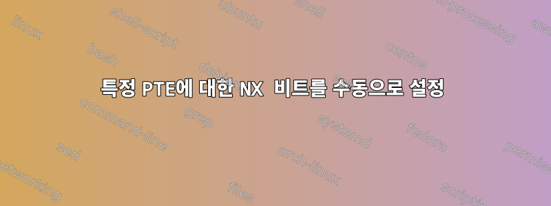 특정 PTE에 대한 NX 비트를 수동으로 설정