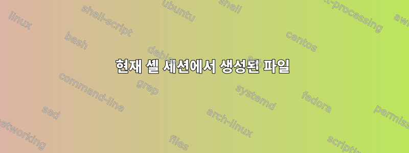 현재 셸 세션에서 생성된 파일